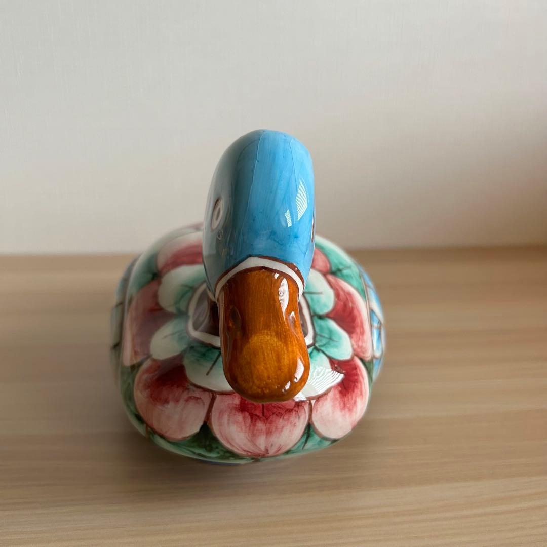 アンティーク　Gubbio グッビオ　イタリア製陶器　カモ　セット　置物