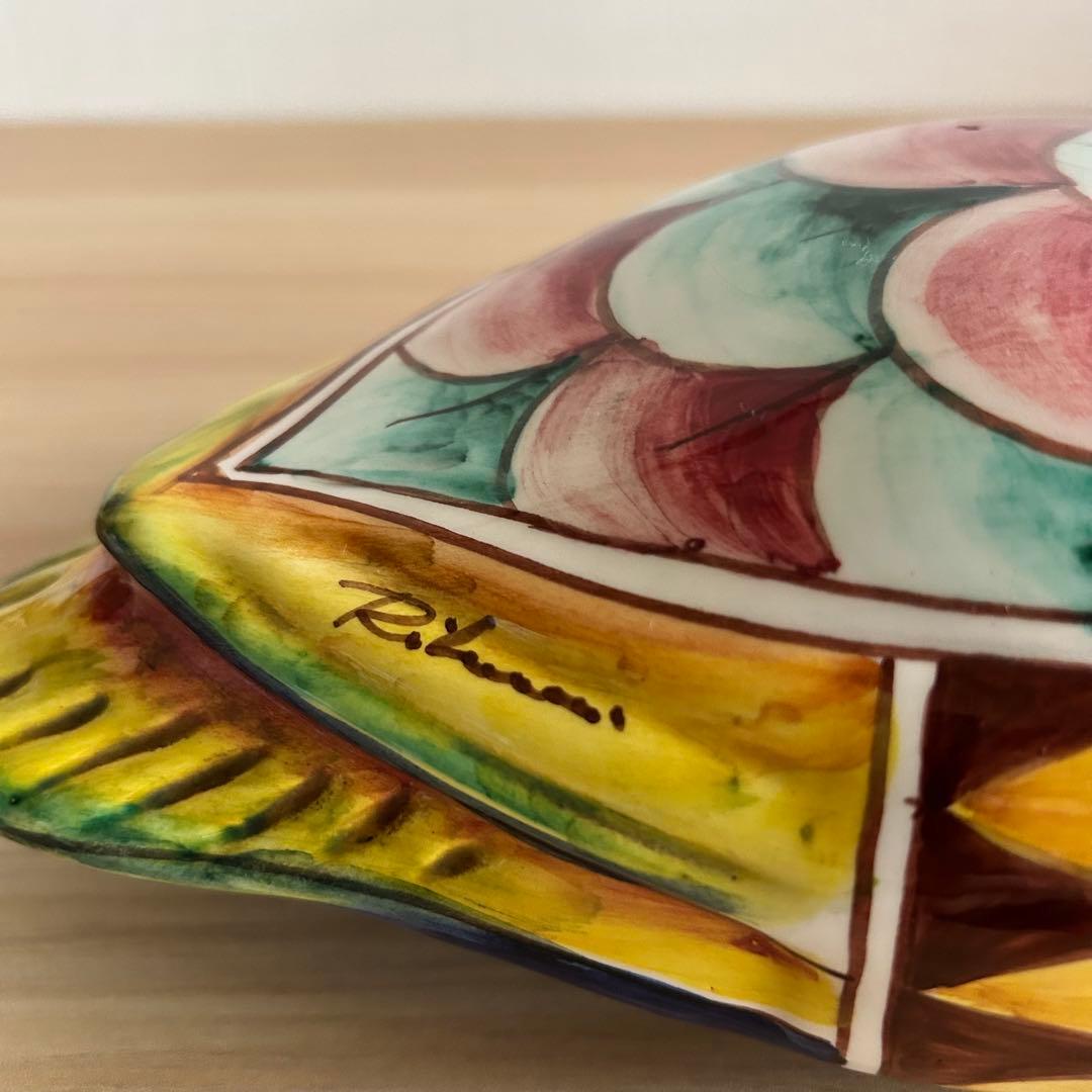 アンティーク　Gubbio グッビオ　イタリア製陶器　カモ　セット　置物