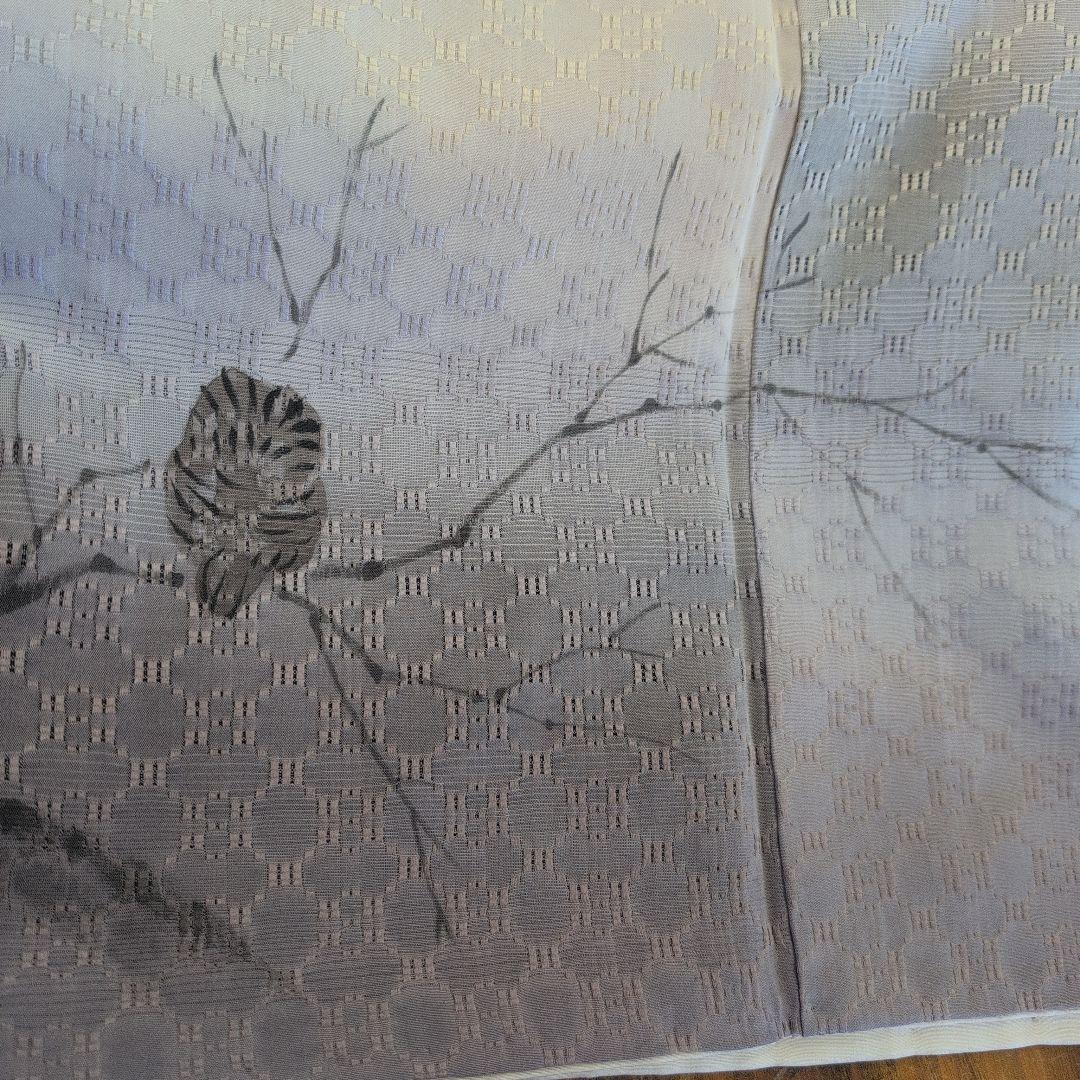 【美品•縁起物】訪問着 木の枝とフクロウ模様