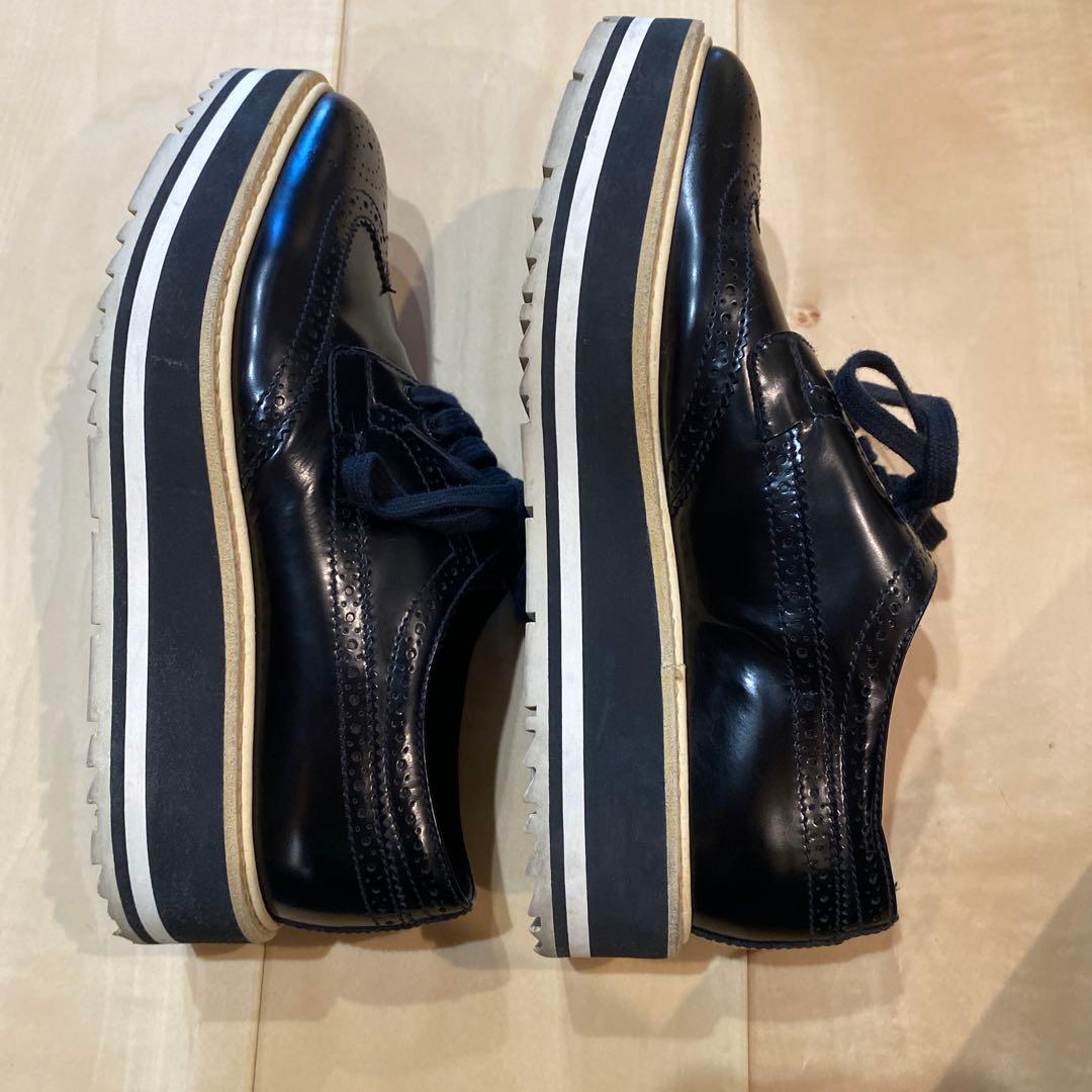 PRADA ウィングチップ レースアップシューズ　36