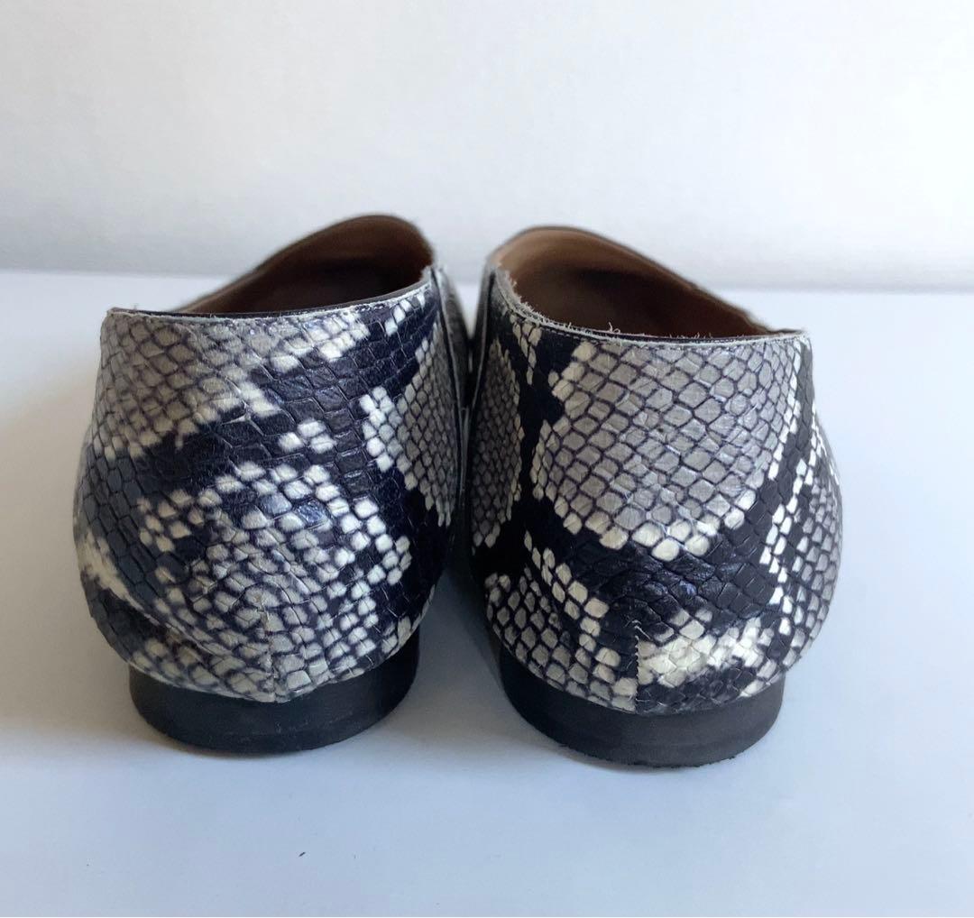 LAURENCEロランス パイソンフラットパンプス38