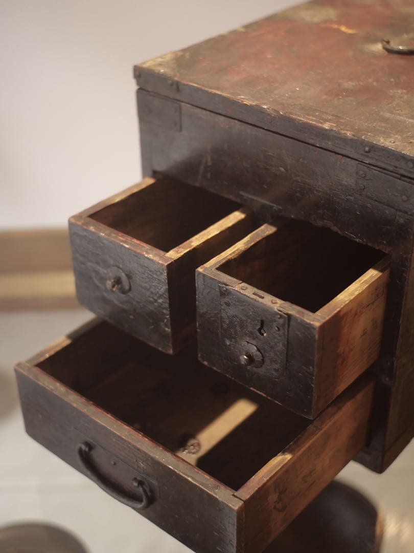 銭箱　硯箱　木箱　収納　小物入れ　民藝　古家具　古道具　アンティーク　昭和レトロ