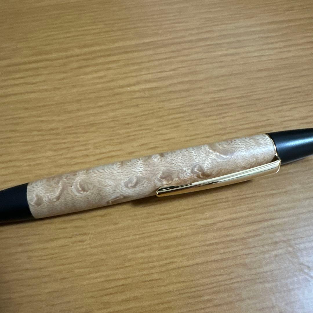 E*N様 野原工芸　　バーズアイメイプル　ボールペン　ロータリータイプ　ゴールド