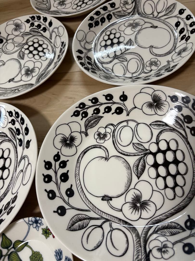 美品★Arabia ブラックパラティッシ★ルノ　サマーレイ　プレートまとめ売り