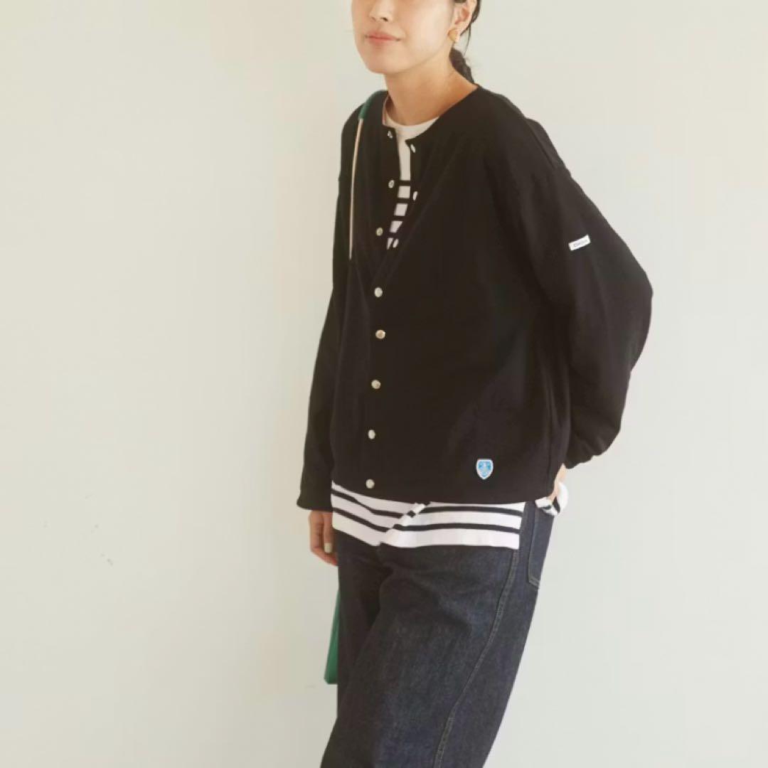 【美品】ORCIVAL / オーシバル / クルーネックカーディガン　ブラック