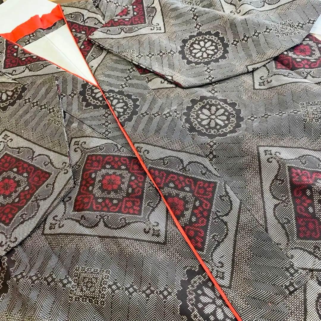 大島紬　リメイク　二部式着物　袷仕立て　Lサイズ