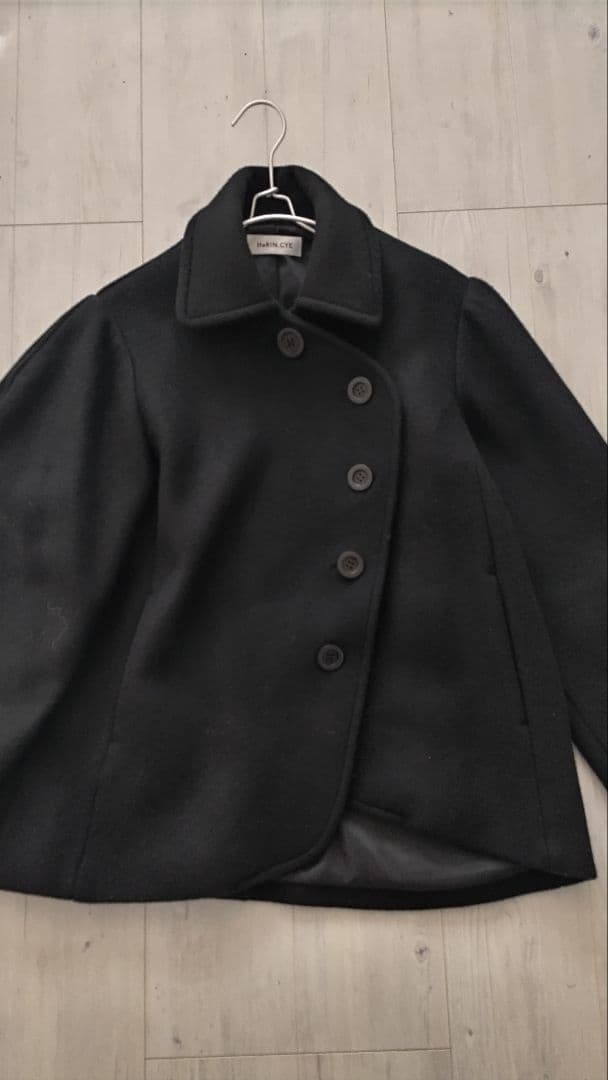 HeRIN.CYE ラウンドボディウールコートジャケット✩ステンカラー✩ブラック