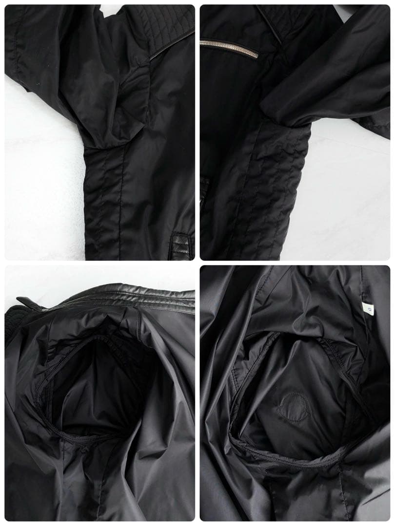 【極美品】MONCLER ナイロンジャケット ライダース レザー マグリア 黒