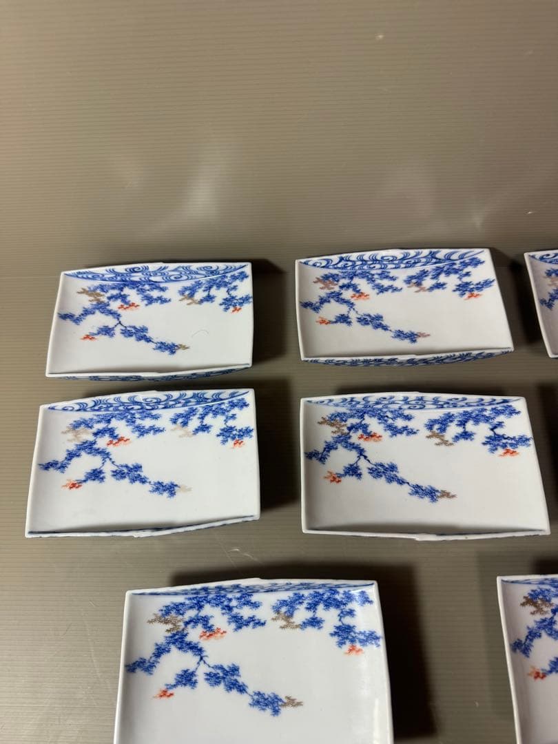 2888 深川製磁　涼彩紅葉　中皿　15cm 10客