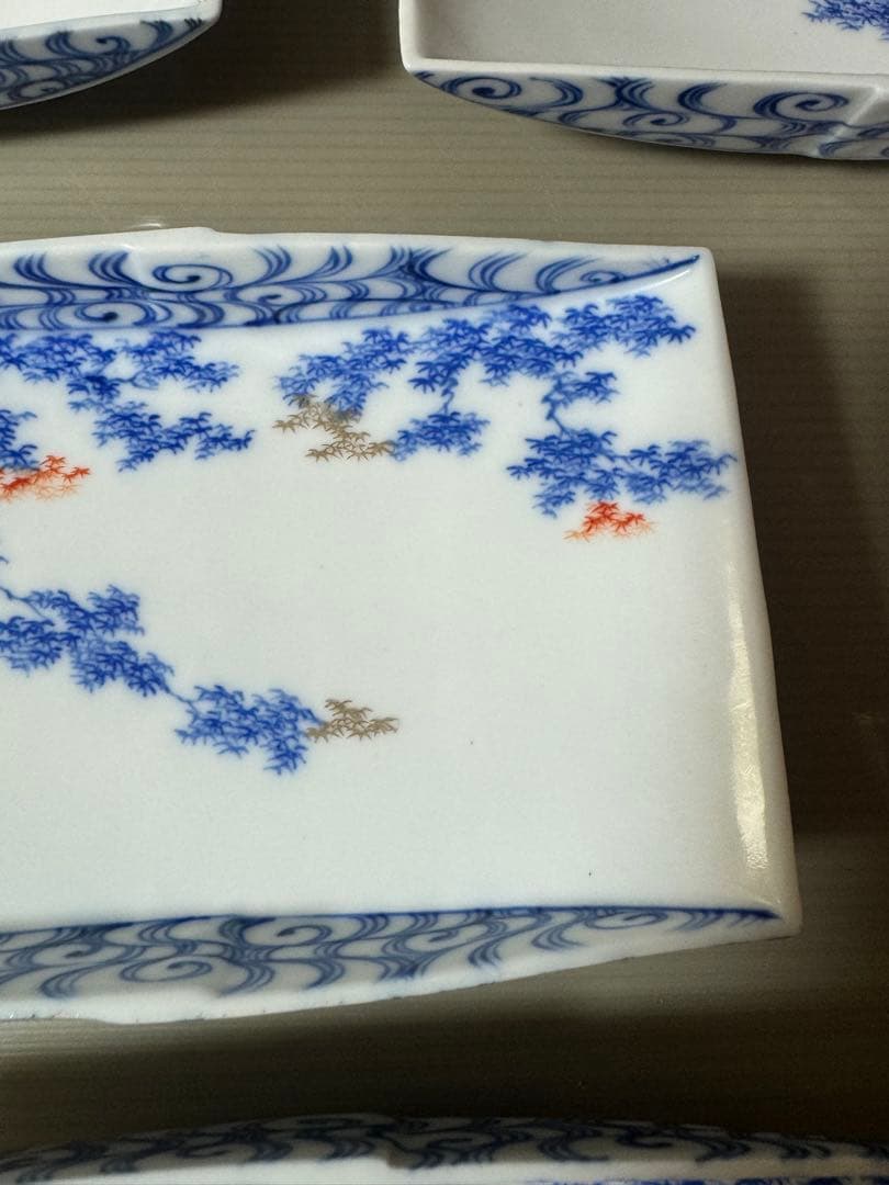 2888 深川製磁　涼彩紅葉　中皿　15cm 10客