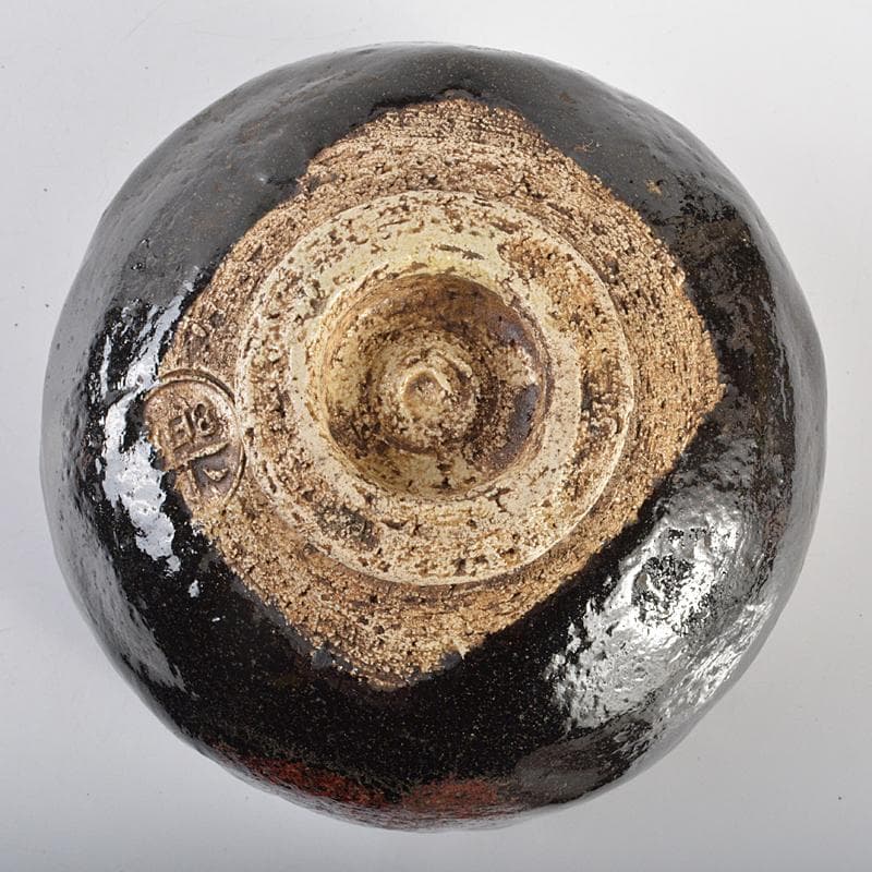 茶道具　楽吉左衛門　黒楽茶碗　共箱　D　R7098