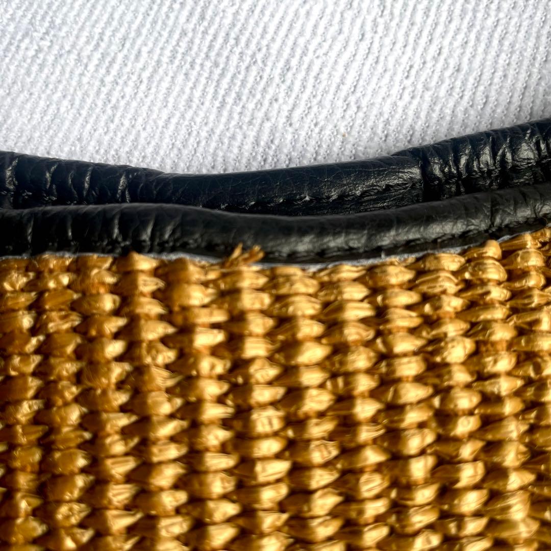 ★美品★ マルコマージ イタリア製 ラフィア レザー かごバッグ トートバッグ