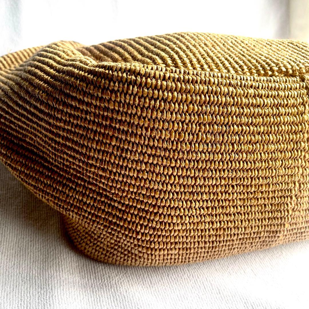 ★美品★ マルコマージ イタリア製 ラフィア レザー かごバッグ トートバッグ