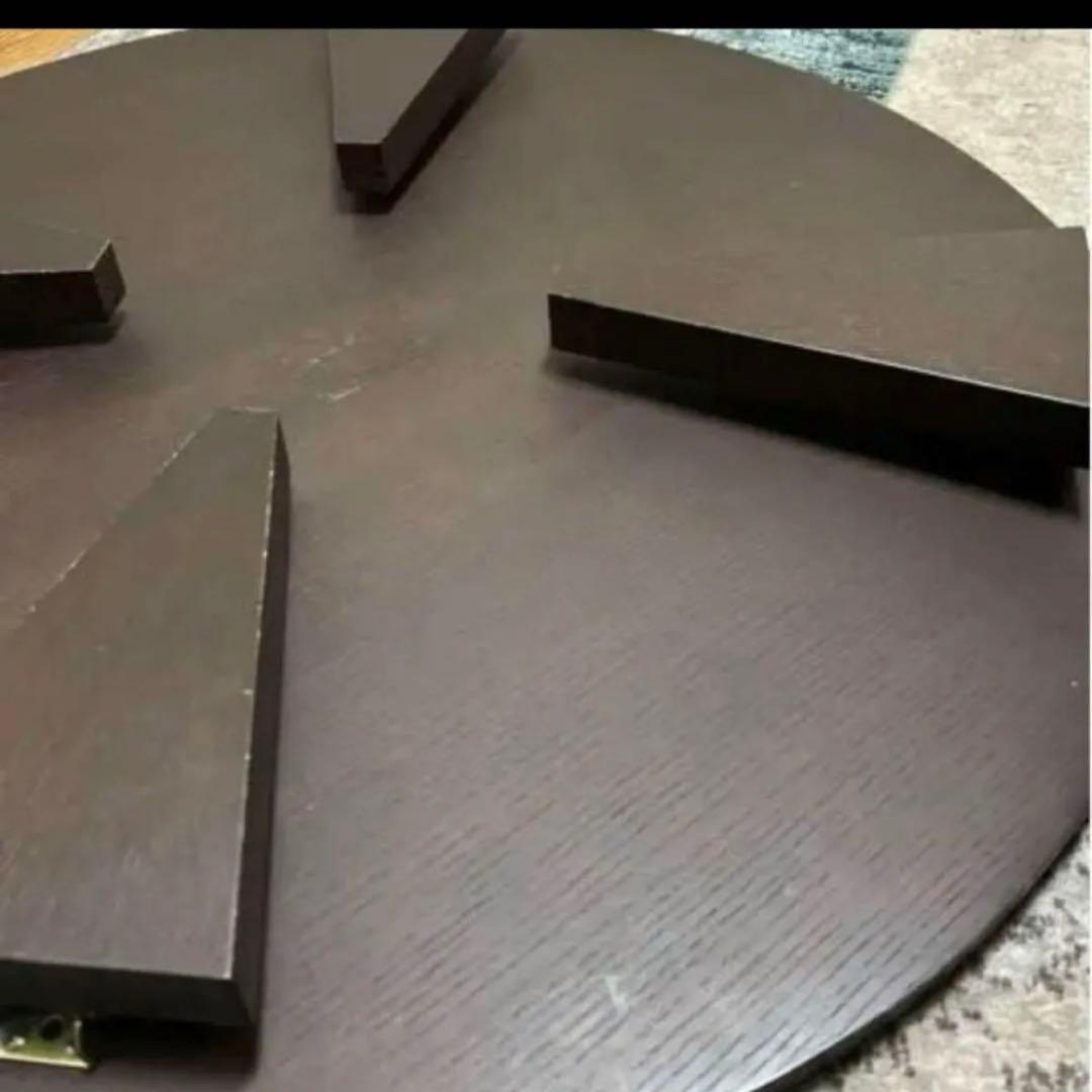 円卓 ちゃぶ台 直径105cm 折りたたみ式 座卓 木製 チャコール 4〜5人