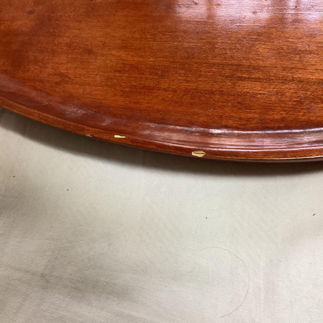 煎茶道大敷盆　④ 瓢型木製敷盆　葉の彫刻