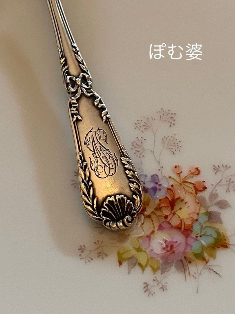 【ピュイフォルカ】純銀スプーン／アイスクリーム３本＋コーヒー２本「ポンパドール」