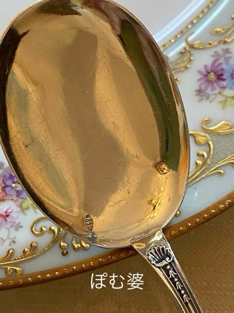 【ピュイフォルカ】純銀スプーン／アイスクリーム３本＋コーヒー２本「ポンパドール」