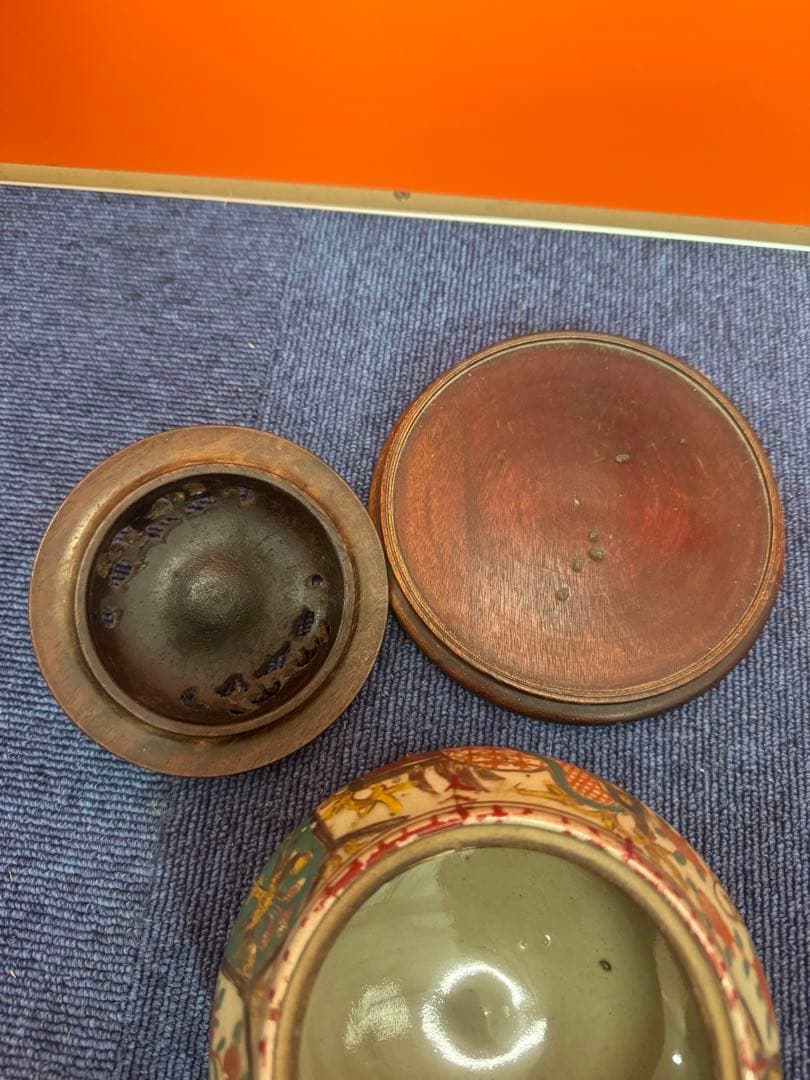 1678 中国骨董　呉須赤絵　香炉　時代物