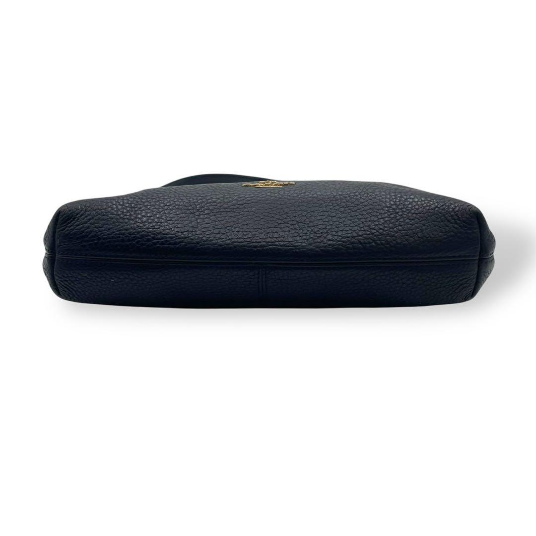 美品✨️コーチ ショルダーバッグ クロスボディ レザー シボ革 紺 ネイビー