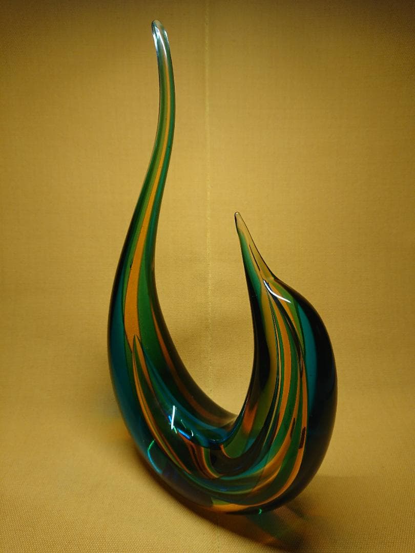 【美品】ムラーノガラス　彫刻　置物　インテリア　工芸品　美術品　A2967