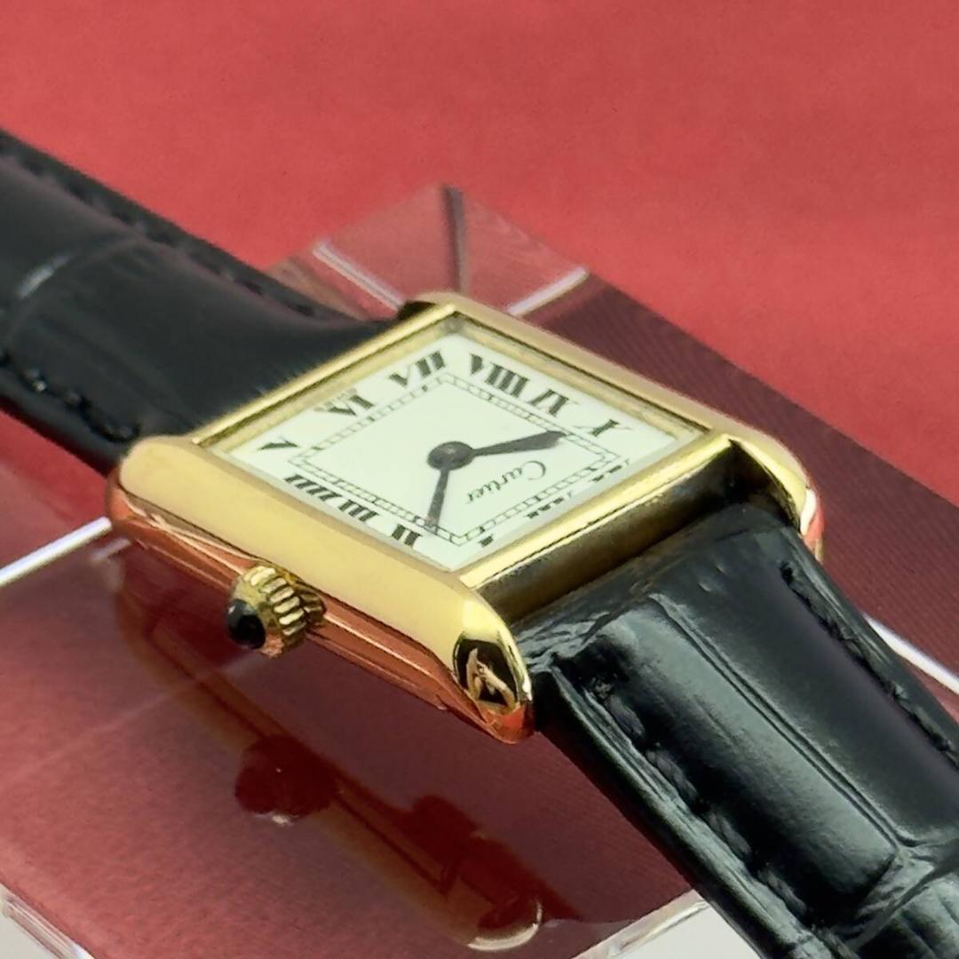 外装新品仕様 カルティエ プレマストタンクSM 手巻時計 A318