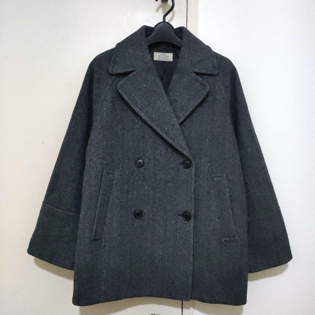 極美品 JOURNALSTANDARDrelume 尾州ウールピーコート グレー