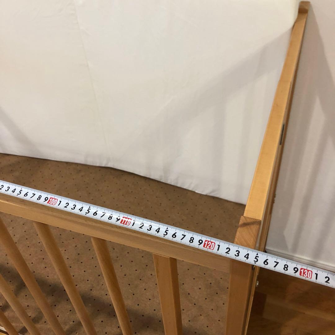 【極美品】石崎家具　cool 木製ベビーベッド キャスター付き