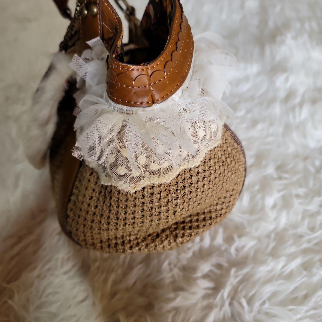 00s fairy grunge bag y2k レース ファー 異素材