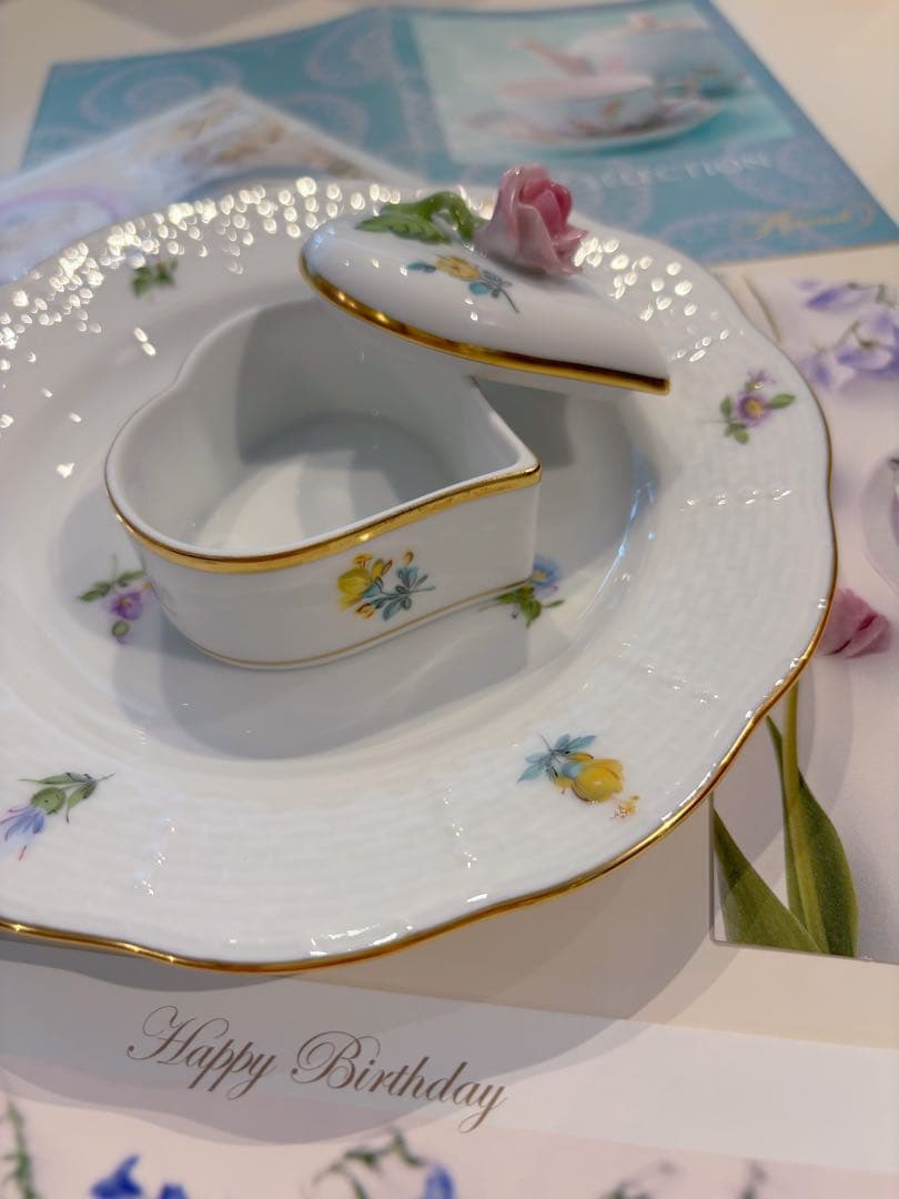 ヘレンド　ミルフルール＆エデンローズ ドラジェ3点セット