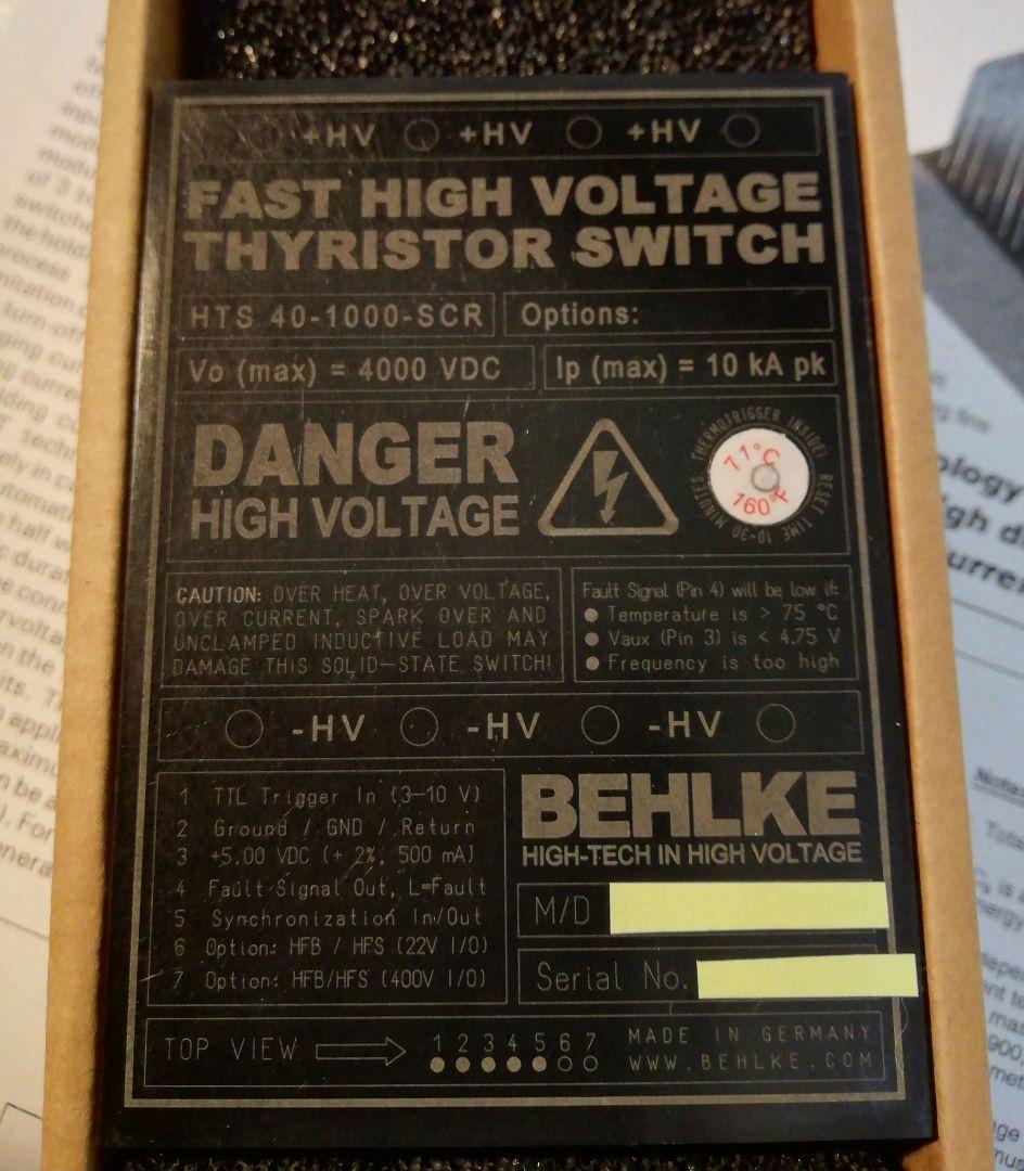 BEHLKE High Voltage Thyristor Switch 新品