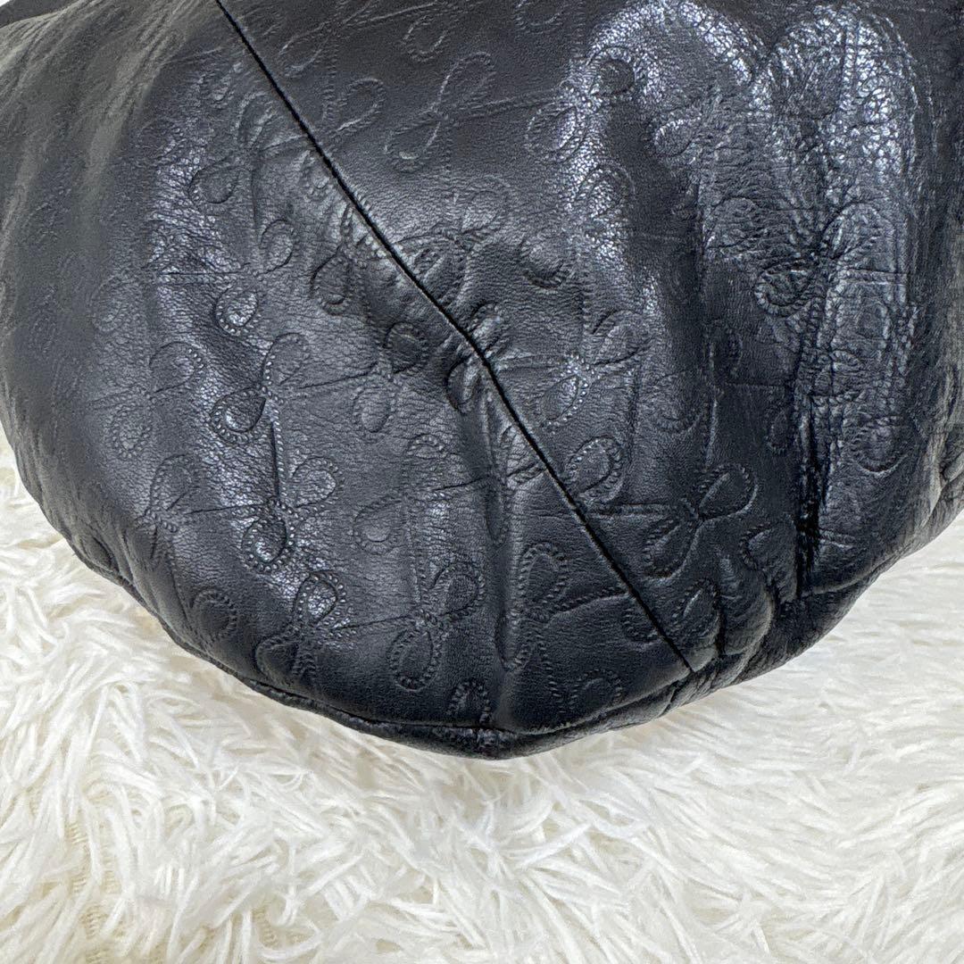 アニヤハインドマーチ ショルダーバッグ タッセル リボン　レザー