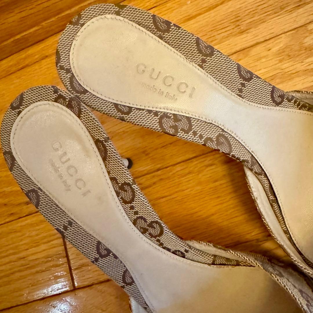 GUCCI サンダル ベージュ 5センチヒール