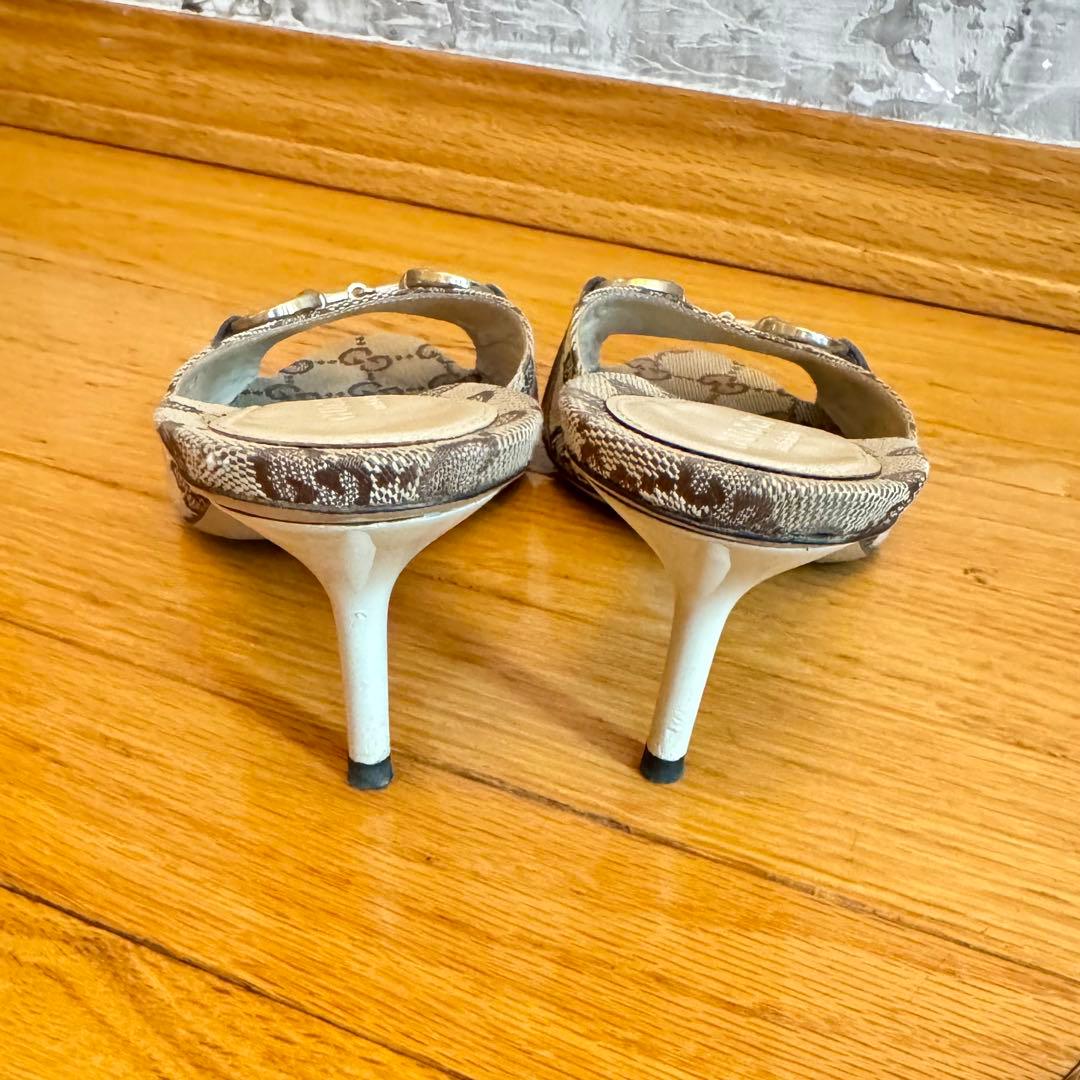 GUCCI サンダル ベージュ 5センチヒール