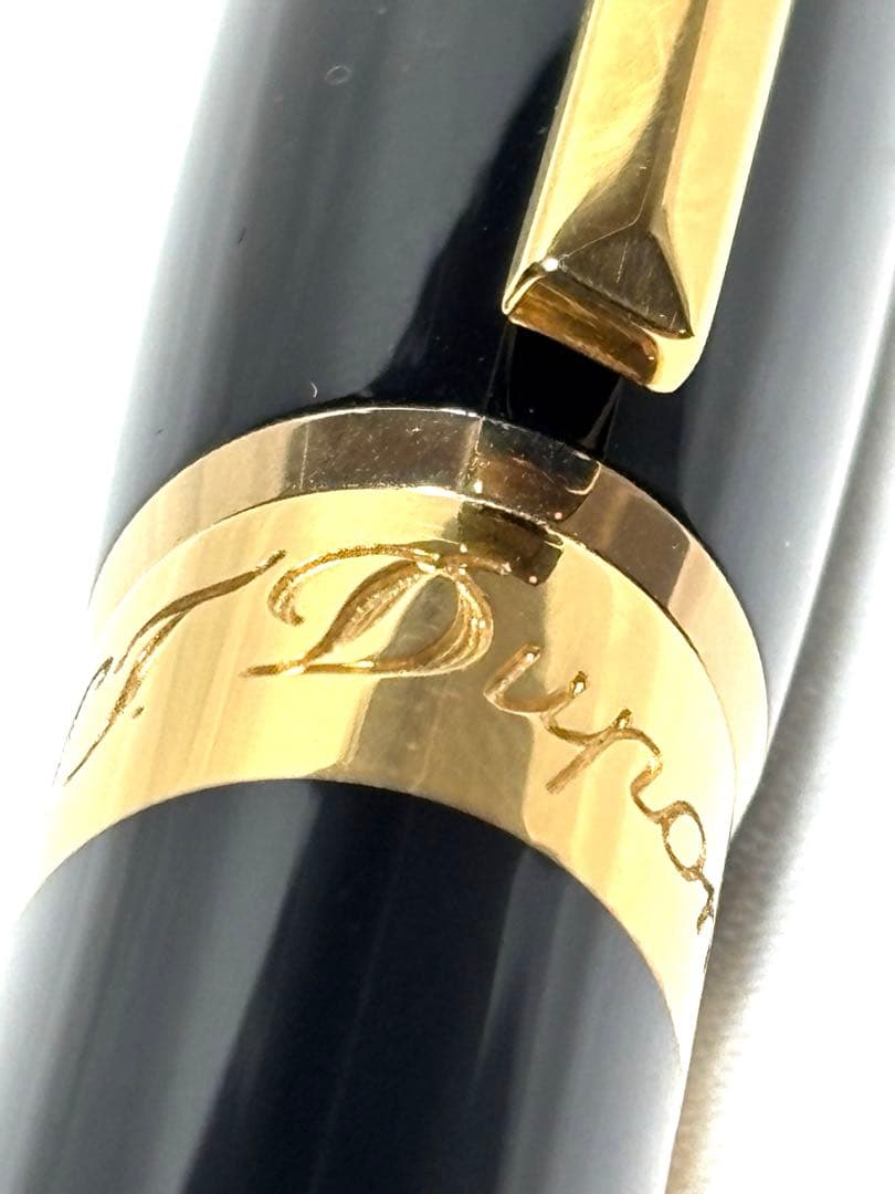 美品　エス・テー・デュポン　エリゼ　ブラックラッカー＆ゴールド ラインD 細字