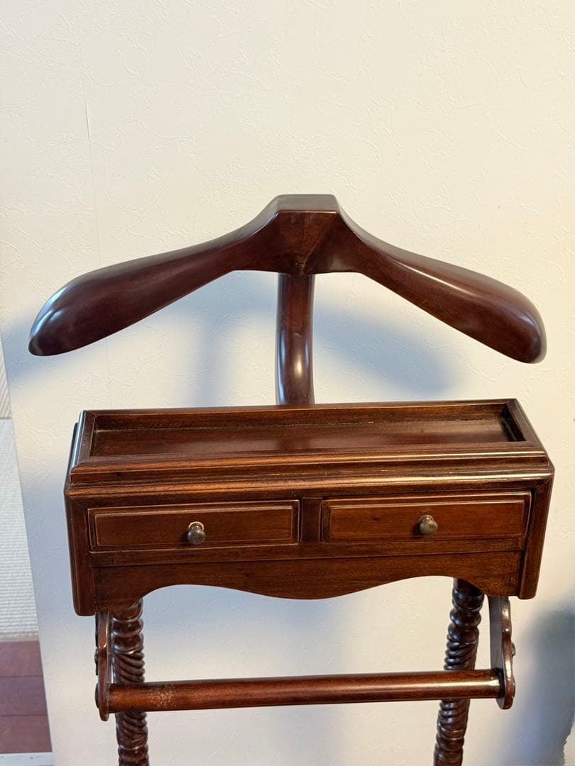 ⭐︎タイムセール⭐︎アンティーク調ハンガーラック　マホガニー無垢
