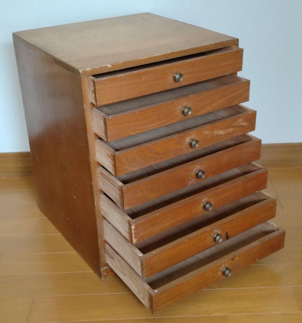 アンテーク　引き出し　7段　昭和レトロ　古道具 木製
