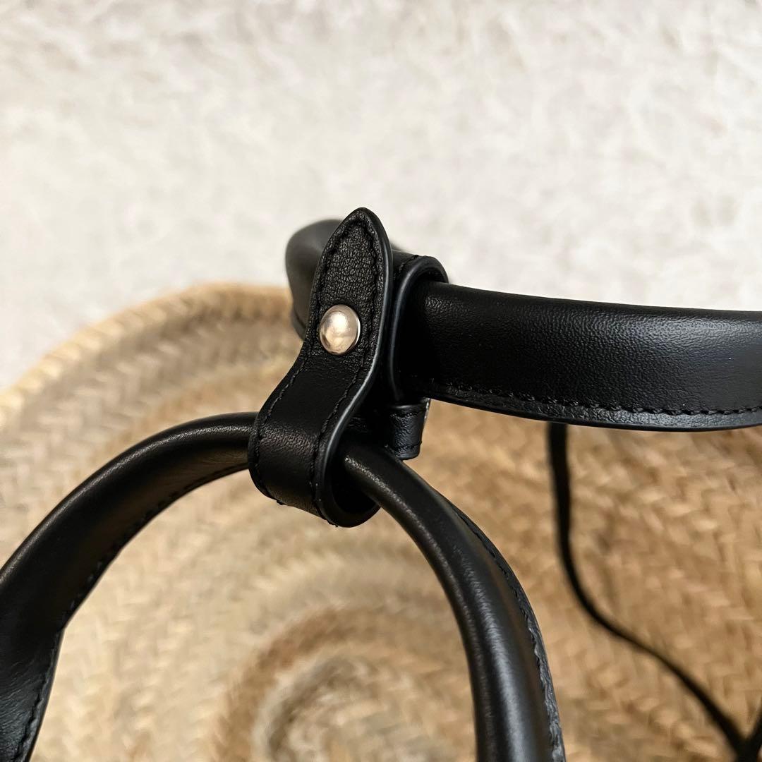 ほぼ未使用 23ss J&M DAVIDSON レザー ブラック かごバッグS