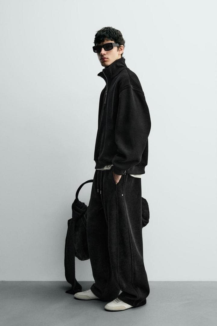 ZARA ザラ コーデュロイジップネック スウェットシャツ M