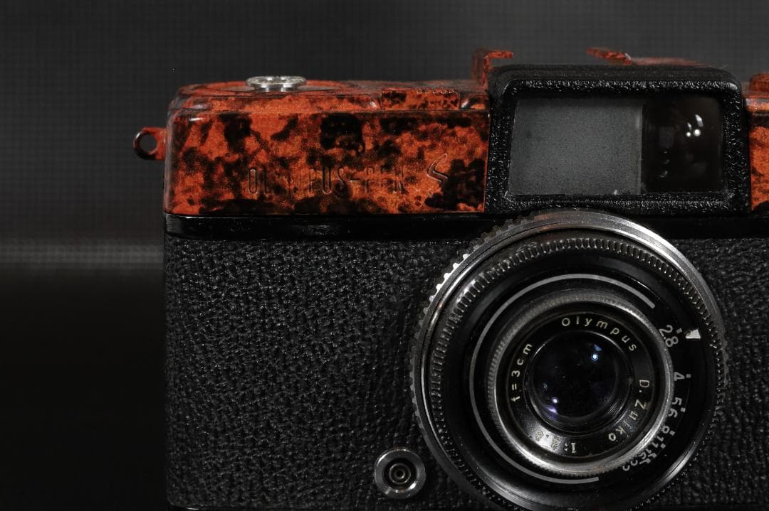 OH済 OLYMPUS PEN S F2.8 一点物 マーブルカスタム