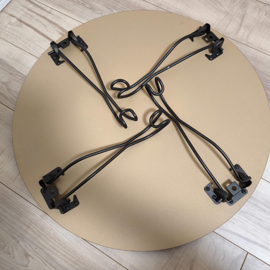 猫足 折りたたみラウンドテーブル ブラウン