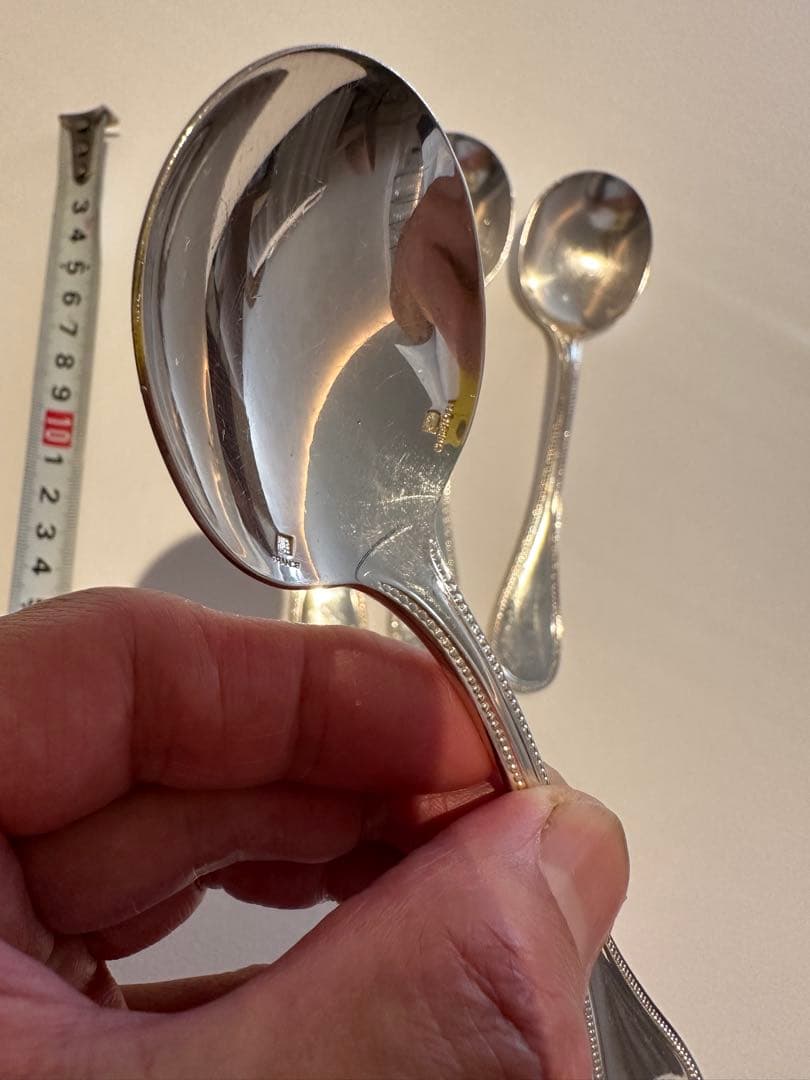 クリストフル製スプーン4本セット パールシリーズ約16センチ