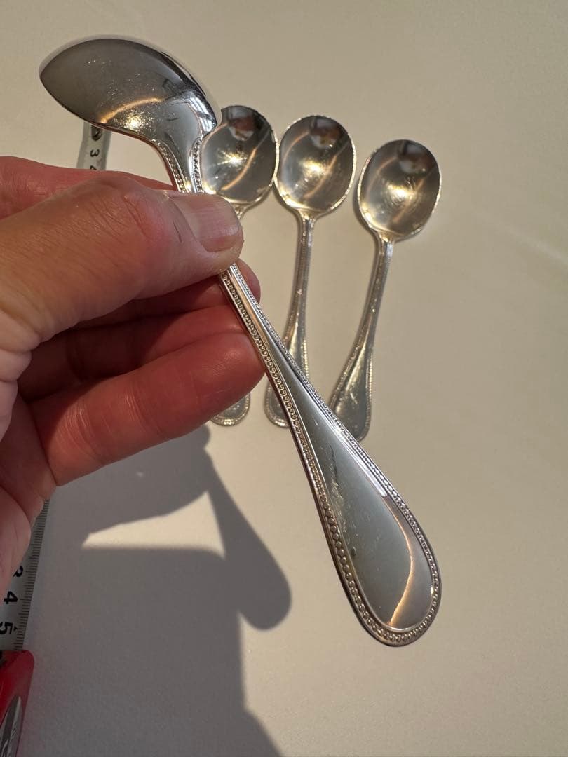 クリストフル製スプーン4本セット パールシリーズ約16センチ