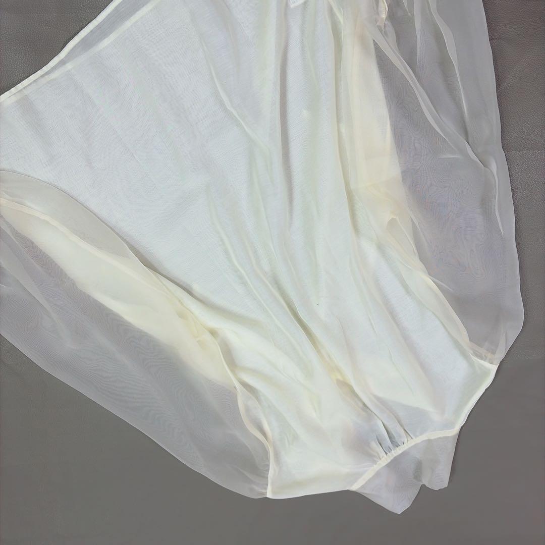 ユナイテッドアローズ ボウタイ シアー ブラウス 生成り　セレモニー　38