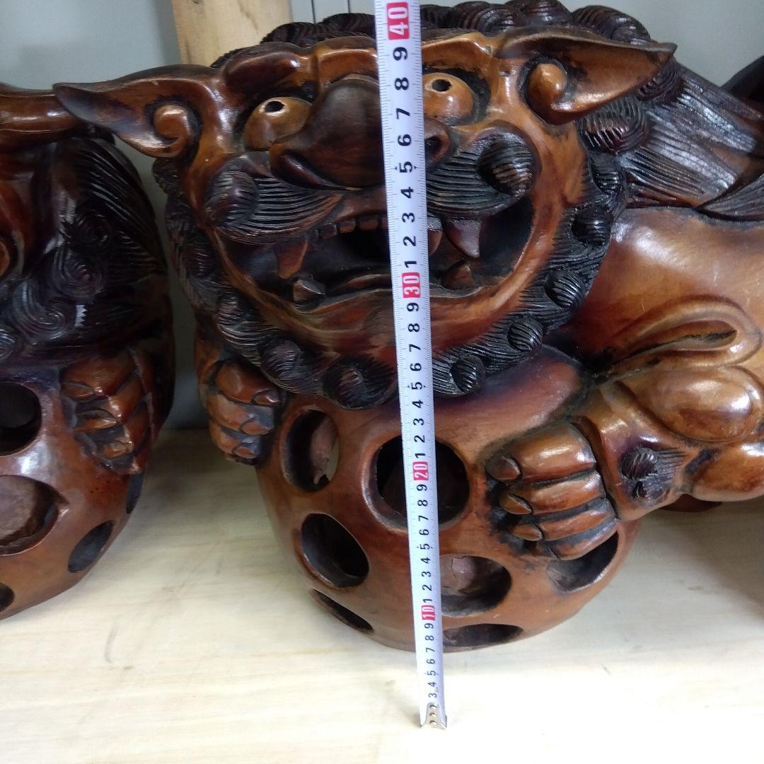 木製玉乗り獅子彫刻 　左玉乗り　②　厄除け