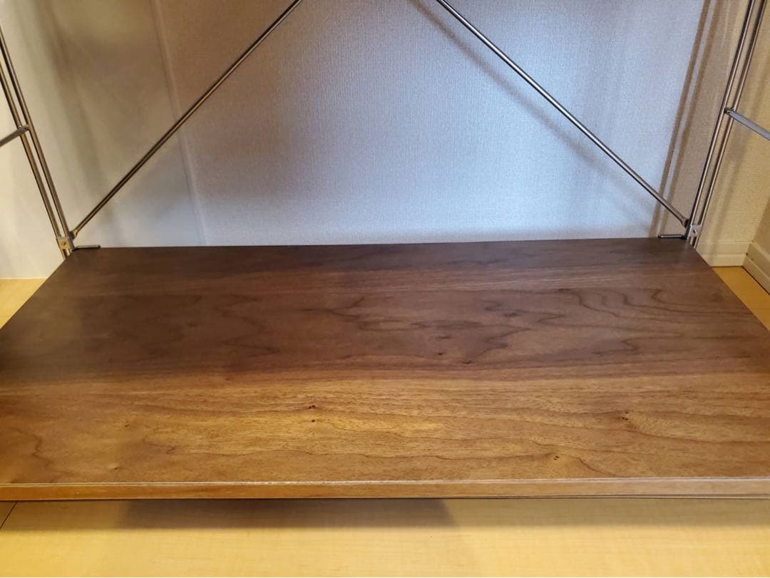 無印良品ステンレスユニットシェルフワイド大・ウォールナット材棚5段