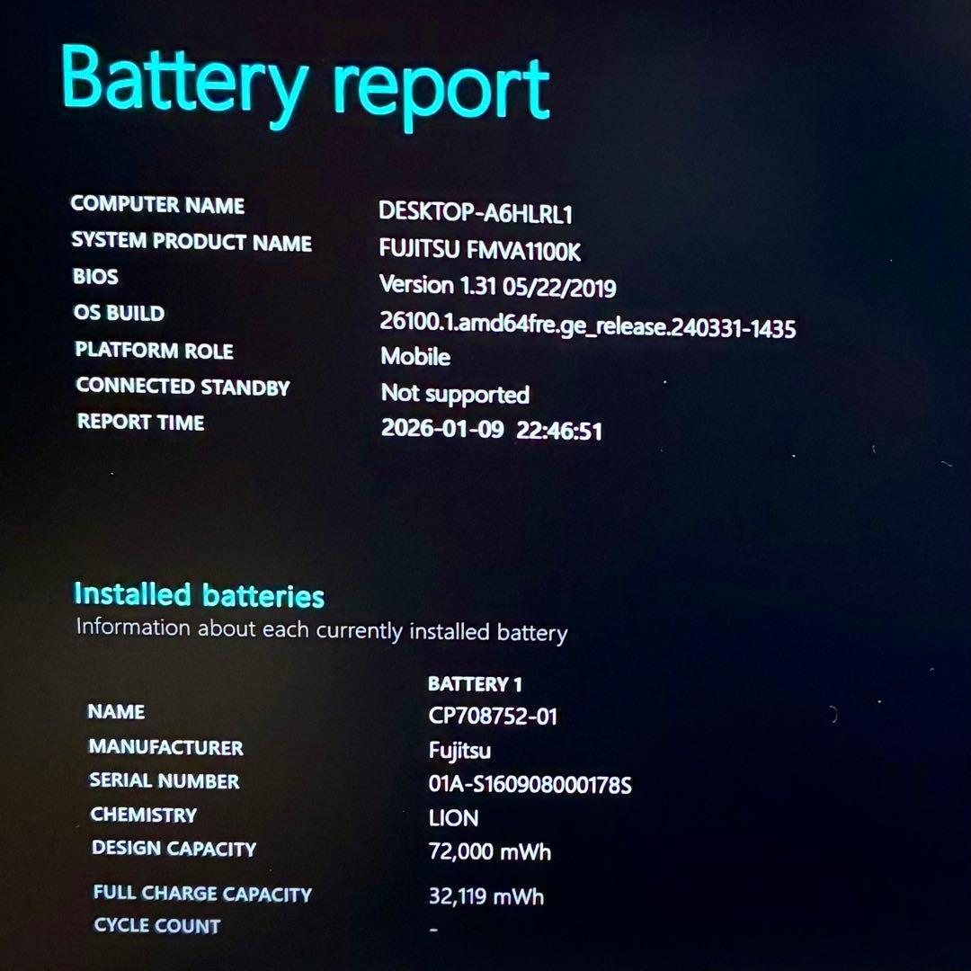 FUJITSU LIFEBOOK A746N SSD256 ノートパソコン PC