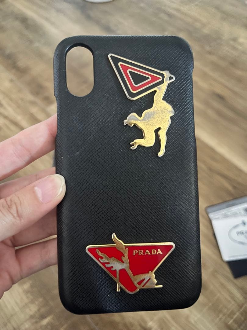 PRADA iPhoneケース ブラック レザー