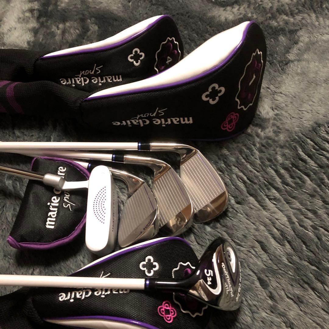 ホ*C様 美品　marie claire ゴルフクラブセット ７本　黒紫