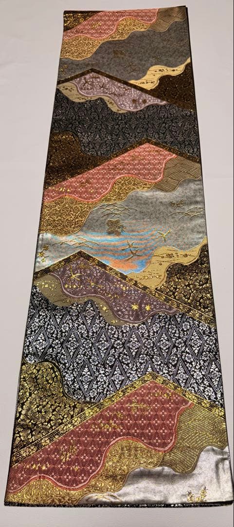 高級 袋帯 正絹 六通柄 ゴールド 金糸使用 フォーマル 訪問着 留袖 色虫