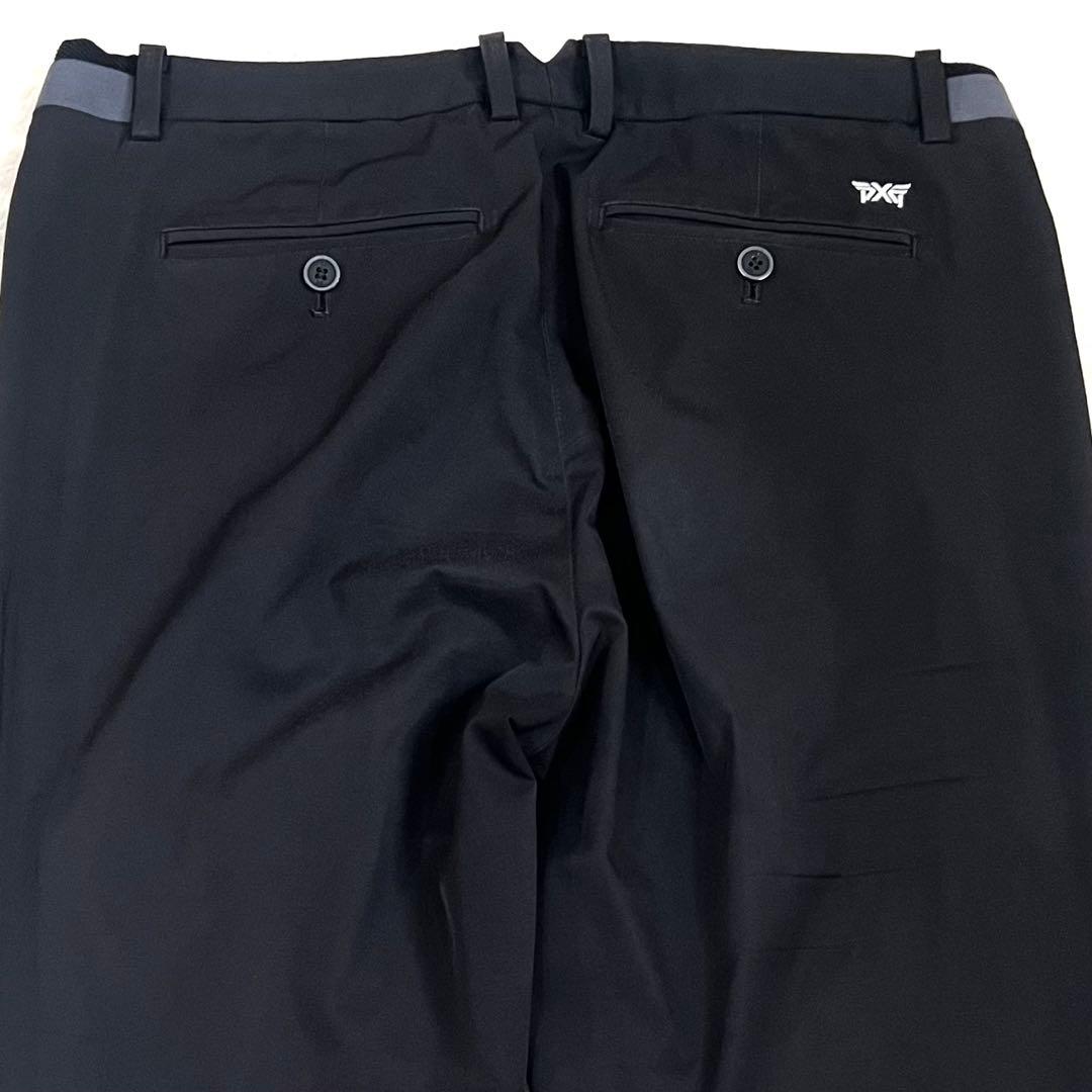 【PXG】 メンズ ストレッチ ロングパンツ BK Lサイズ (裾上げ前)